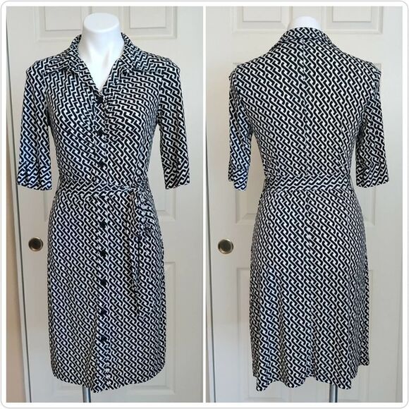 Laundry by Shelli Segal ruched button stretch dress sz 6 - Picture 1 of 8
